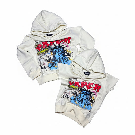 Beige Paper Hoodie